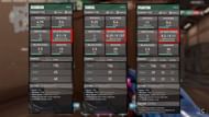First-shot deviation numbers for the Guardian, Vandal and Phantom (Image Credits: Click Heds)